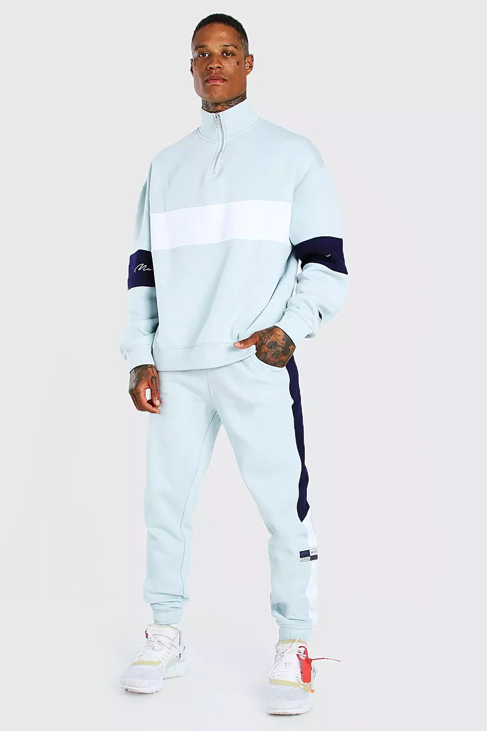 Mens half 2024 zip tracksuit